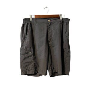Red Head Mens Nylon Cargo Shorts Size 38 Elastic Waist Gray